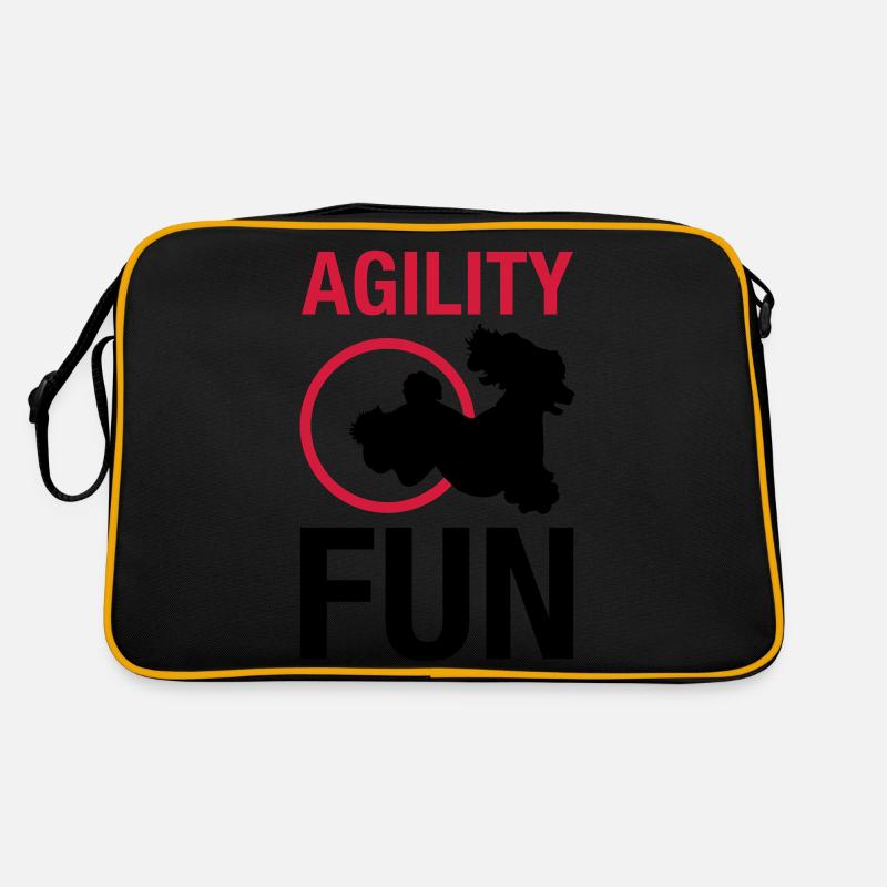 agilityfun_reifen_pudel - Retro Tasche - Schwarz/Gold