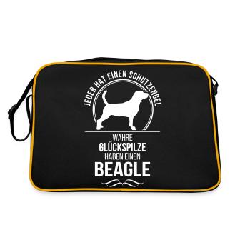 BEAGLE Schutzengel Wilsigns - Retro Tasche - Schwarz/Gold - Hinten