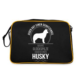 HUSKY Schutzengel Wilsigns - Retro Tasche - Schwarz/Gold - Hinten