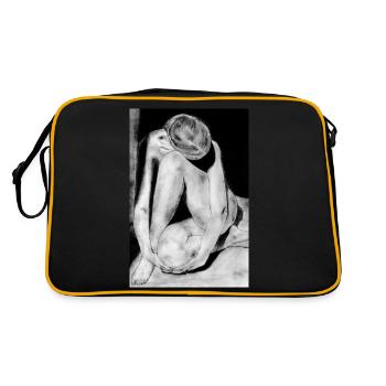 Femme timide nue - Sac Retro - noir/or - Dos