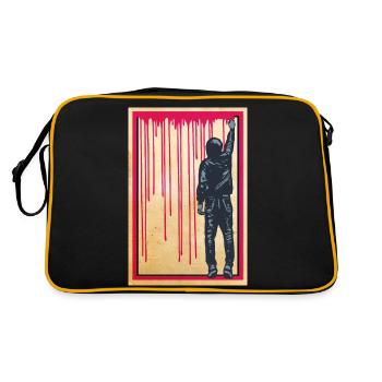 STREET ART - SPRAY BOY Poster - Retro Tasche - Schwarz/Gold - Hinten