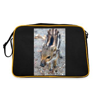 Boarling boar (Sus scrofa) in the forest - Retro Bag - black/gold - Back
