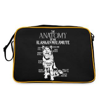 Funny Alaskan Malamute Anatomy Dog-Lover - Retro Bag - black/gold - Back