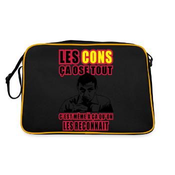 les cons ça ose tout lino ventura - Sac Retro - noir/or - Dos