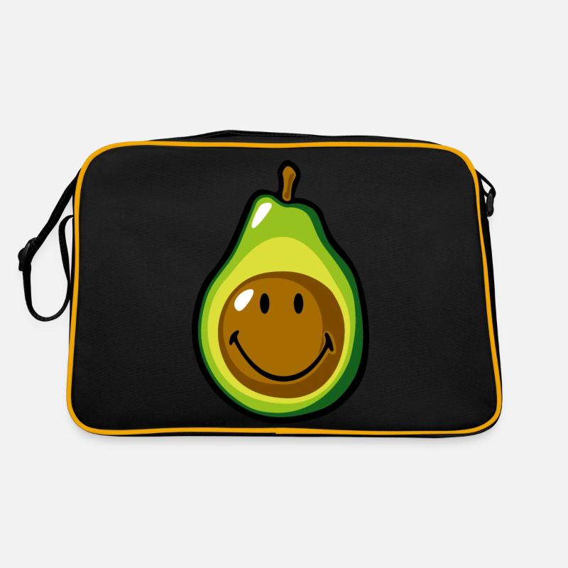 Smiley Avocado Pear - Retro Bag - black/gold