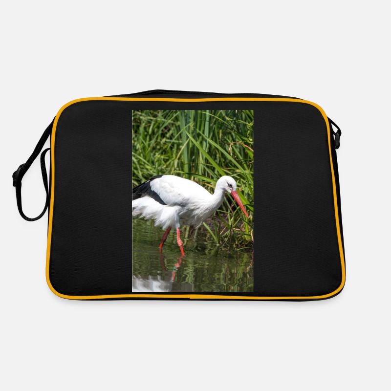 White stork (white stork, rattle stork) Retro Bag