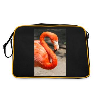 Flamant rose (en flamant allemand) Phoenicopteridae - Sac Retro - noir/or - Dos