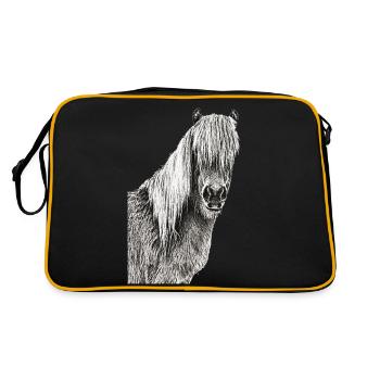 Chevaux cheval tête de cheval cavalier - Sac Retro - noir/or - Dos
