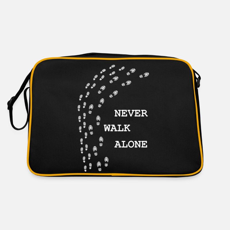 never walk alone - Retro Tasche - Schwarz/Gold