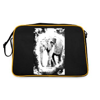 éléphant en noir et blanc - Sac Retro - noir/or - Dos