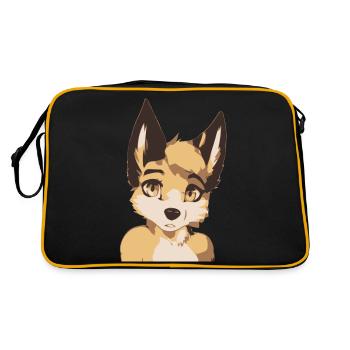 Curious Fox Painting - Retro Bag - black/gold - Back