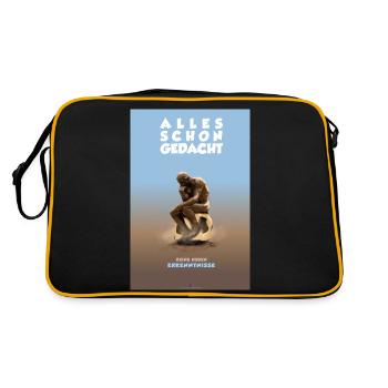 Denkball von Rodäng. POSTER. - Retro Tasche - Schwarz/Gold - Hinten