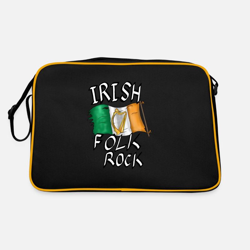 Irish Folk Rock - Retro Tasche - Schwarz/Gold