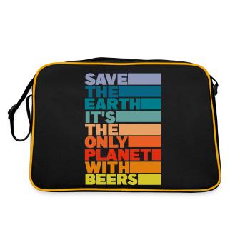 Sauve la Terre, c’est la seule planète avec de la bière - Sac Retro - noir/or - Dos