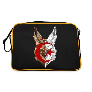 Fennec et drapeau de l'Algérie en polysphère 2 - Sac Retro - noir/or - Dos