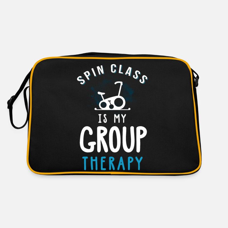 Spin Class Is My Group Therapy - Retro Bag - black/gold