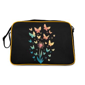 Butterflies Watercolor - Retro Bag - black/gold - Back