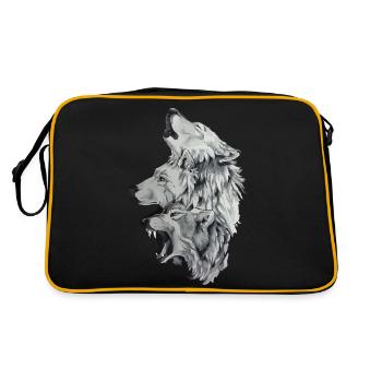 Three wolves - Retro Bag - black/gold - Back