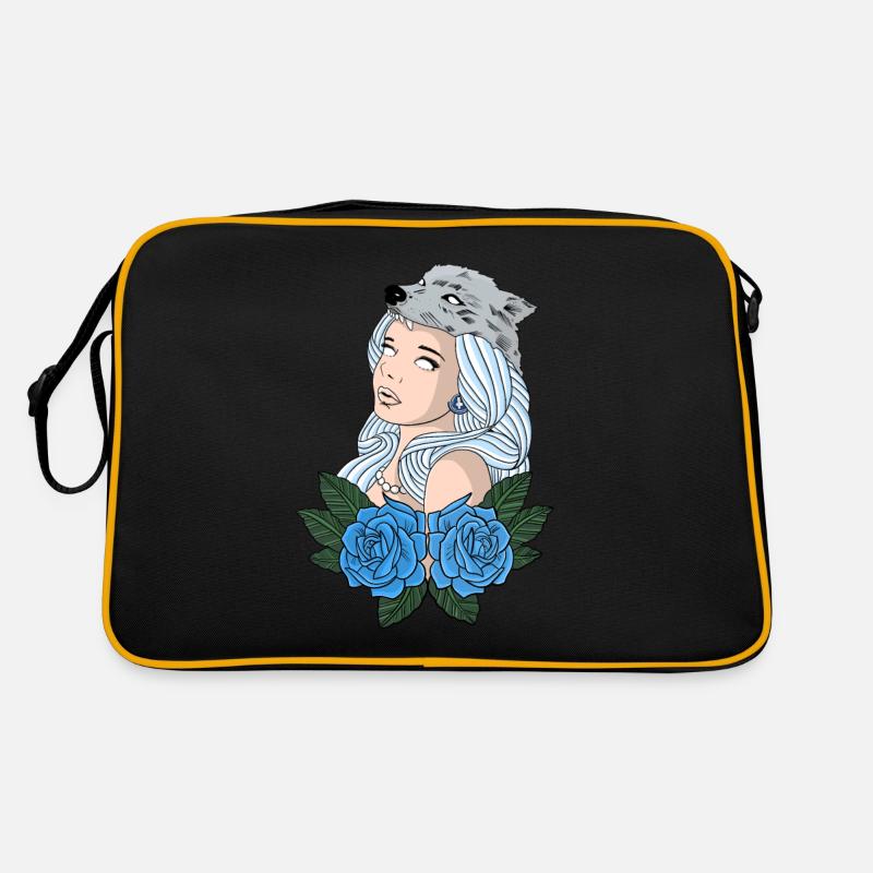 Wolfsmädchen Retro Tasche