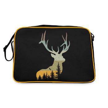 Hirsch - Retro Tasche - Schwarz/Gold - Hinten