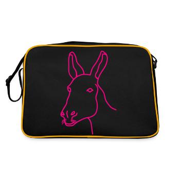 Donkey Esel - Retro Tasche - Schwarz/Gold - Hinten