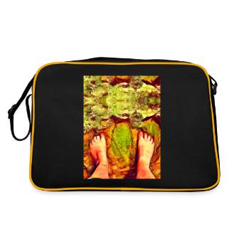 Feet in the water beach - Retro Bag - black/gold - Back