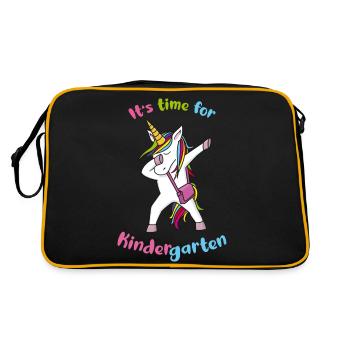 Unicorn It's time for Kindergarten - Retro Bag - black/gold - Back