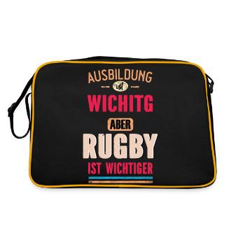 Dictons drôles Design Rugby Sport Cool Dicton - Sac Retro - noir/or - Dos