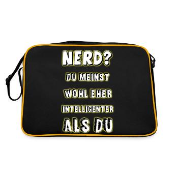 Nerd - Retro Tasche - Schwarz/Gold - Hinten
