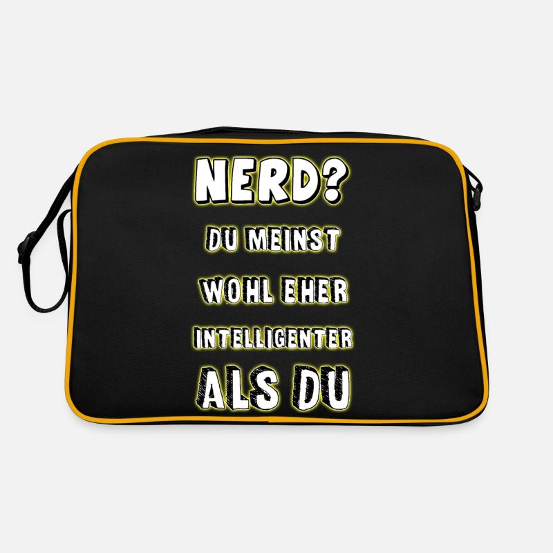Nerd - Retro Tasche - Schwarz/Gold