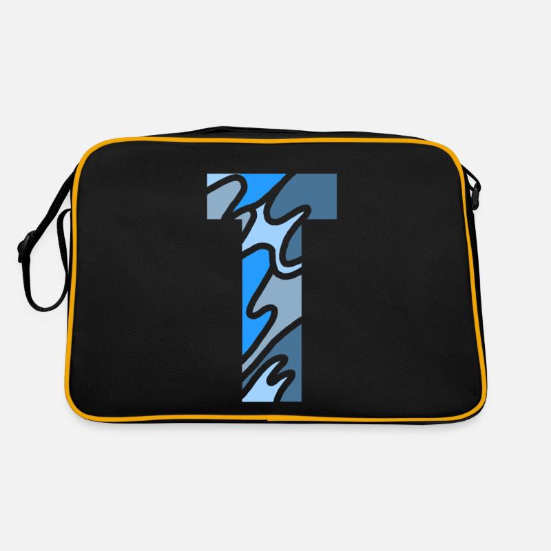 letter T - Retro Tasche - Schwarz/Gold