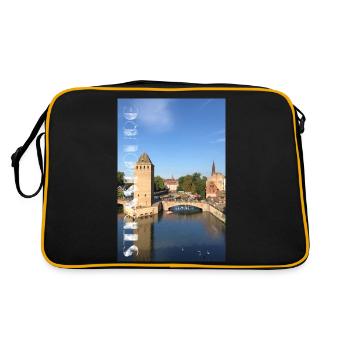 Strasbourg Alsace Covered Bridges - Retro Bag - black/gold - Back