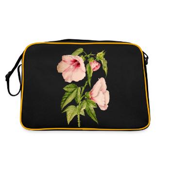 Hibiscus, illustration botanique dans un style vintage - Sac Retro - noir/or - Dos