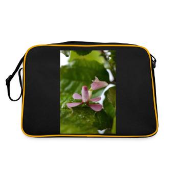 pink Hymenopus coronatus nymph -Orchid mantis - Retro Bag - black/gold - Back