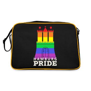LGBT Hamburg Pride - Retro Tasche - Schwarz/Gold - Hinten