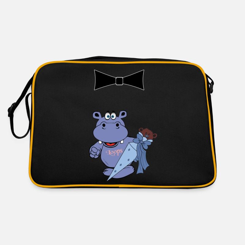 hippo nilpferd einschulung einschulungstüte schule Retro Tasche