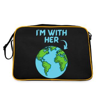 « Je suis avec elle » | Sauvez la Terre | Protection du climat - Sac Retro - noir/or - Dos