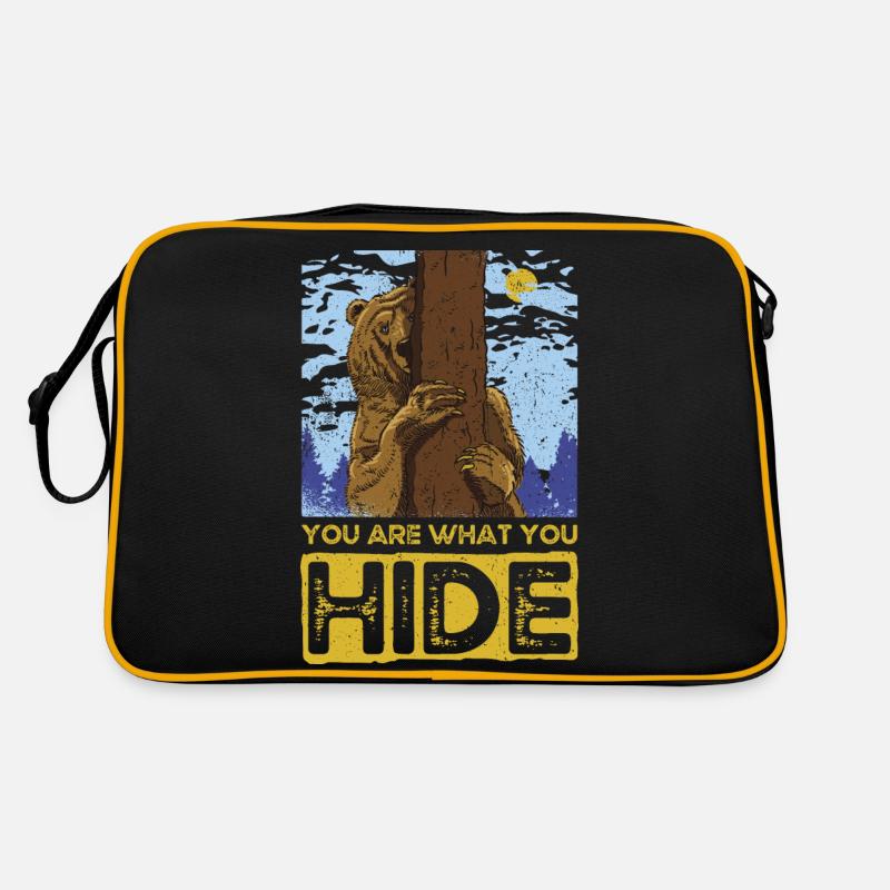 Vous êtes ce que vous cachez. Cadeau forêt Bear Design Sac Retro
