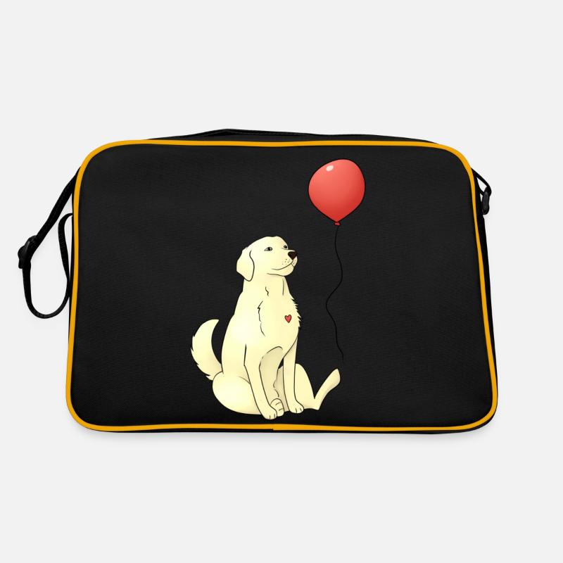 Golden retriever - Sac Retro - noir/or