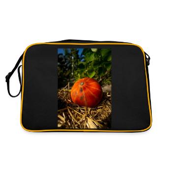 Pumpkin on straw. - Retro Bag - black/gold - Back
