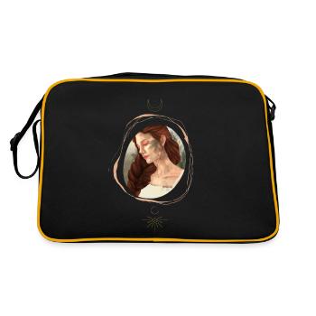 Frau im Portrait - Retro Tasche - Schwarz/Gold - Hinten