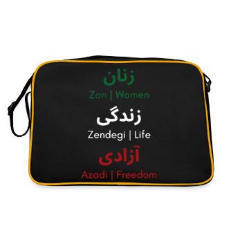 Révolution iranienne | Femme. Vie. Liberté - Sac Retro - noir/or - Dos