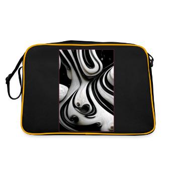 Black and White Liquids - Retro Tasche - Schwarz/Gold - Hinten