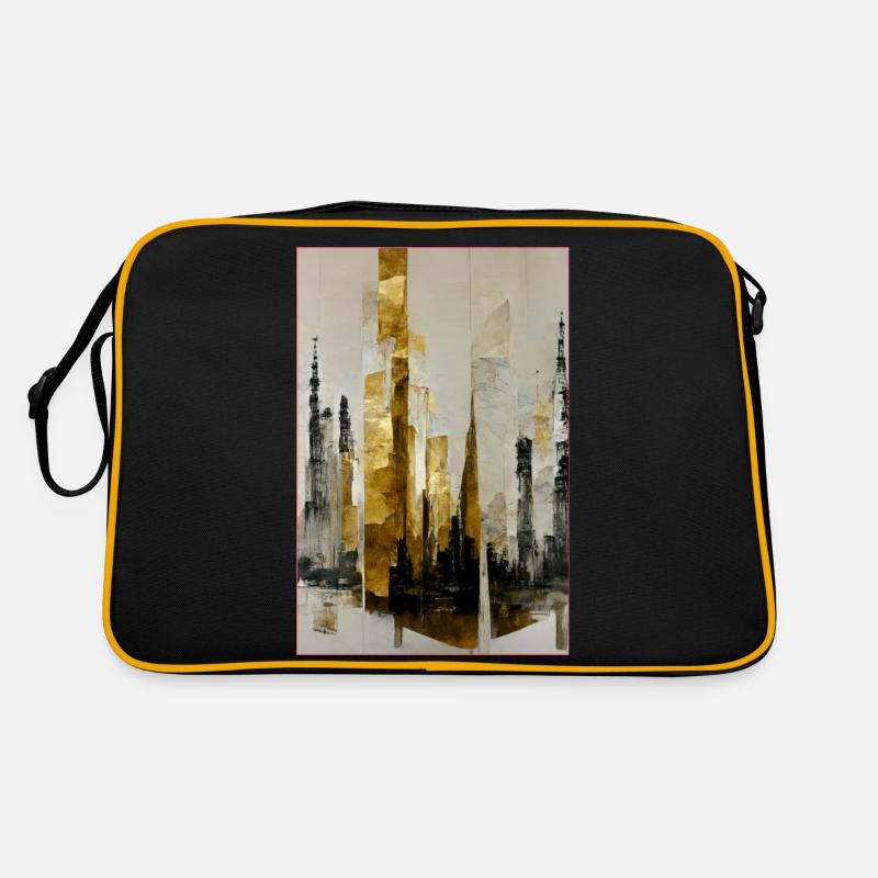 Abstract Tall Towers - Retro Tasche - Schwarz/Gold
