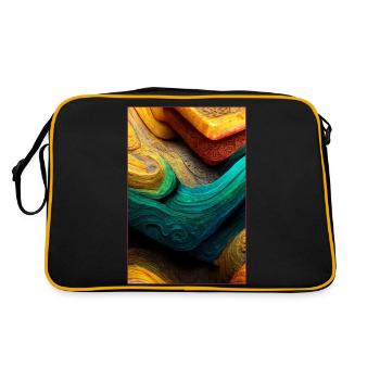 Abstract 3D Surface Background - Retro Tasche - Schwarz/Gold - Hinten