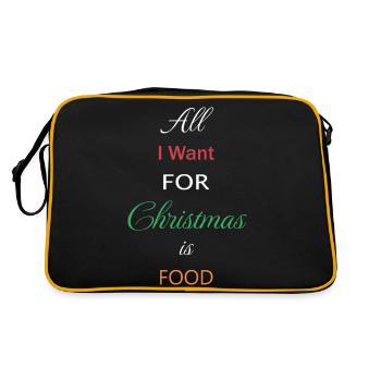 Tout ce que je veux pour Noël, c’est de la nourriture - Sac Retro - noir/or - Dos