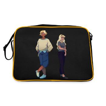 Lena & Sebastian - Retro Tasche - Schwarz/Gold - Hinten