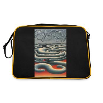 Schlangen am Himmel - Retro Tasche - Schwarz/Gold - Hinten