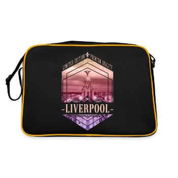 Liverpool Angleterre Royaume-Uni City Skyline Home Love - Sac Retro - noir/or - Dos