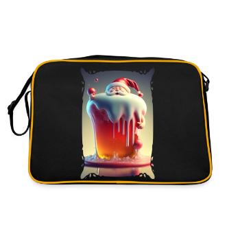 Gelee-Weihnachtsmann - Retro Tasche - Schwarz/Gold - Hinten
